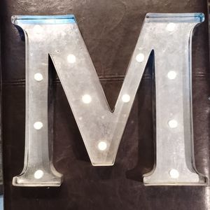 Galvanized Large 🌟 4 For $15 Metal M Marquee   LED Light Up Alphabet Sign/Decor